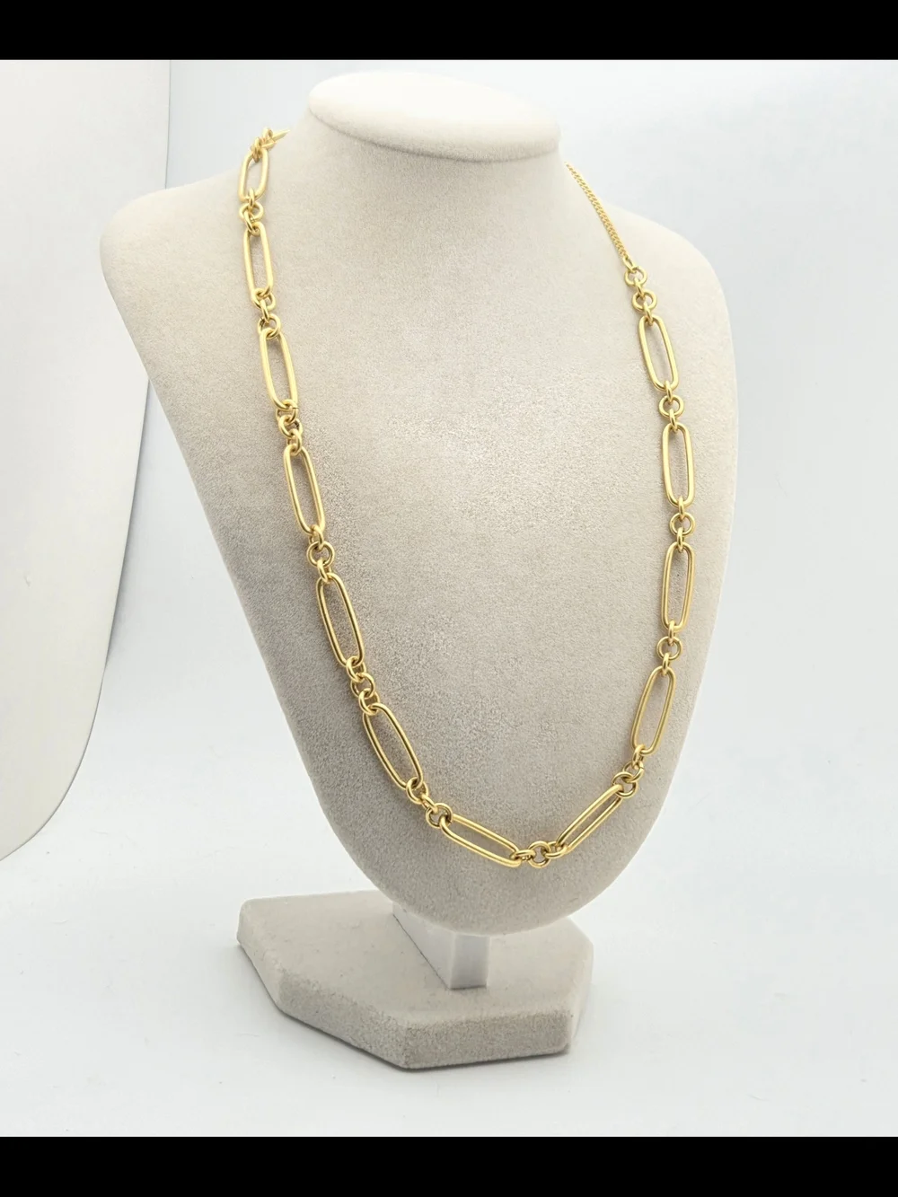Madewell 18" Gold Tone Mixed Oval & Curb Chain Link Necklace - Picture 8 of 16